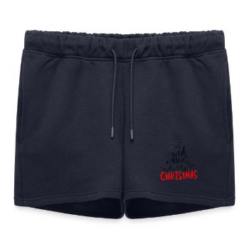 Joyeux Noël - Short de survêtement femme premium - bleu marine - Devant - AI Model Female 172 light (172cm)