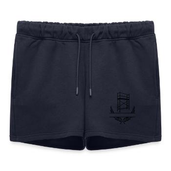 Échafaudage avec couronne de laurier et espace de noms - Short de survêtement femme premium - bleu marine - Devant - AI Model Female 172 light (172cm)