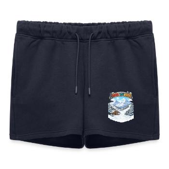 Après Ski Team Mountain Panorama - Short de survêtement femme premium - bleu marine - Devant - AI Model Female 172 light (172cm)