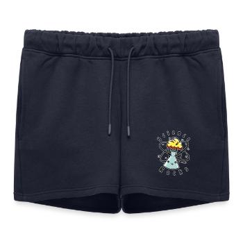 La science roche - Short de survêtement femme premium - bleu marine - Devant - AI Model Female 172 light (172cm)