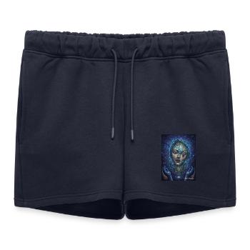 Visage Cosmique entre Racines et Étoiles - Short de survêtement femme premium - bleu marine - Devant - AI Model Female 172 light (172cm)
