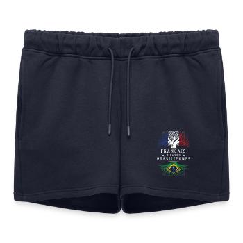 Francais De Racines Bresiliennes T-Shirt Cadeau... - Short de survêtement femme premium - bleu marine - Devant - AI Model Female 172 light (172cm)