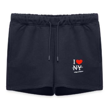 J'adore Mannheim - Short de survêtement femme premium - bleu marine - Devant - AI Model Female 172 light (172cm)