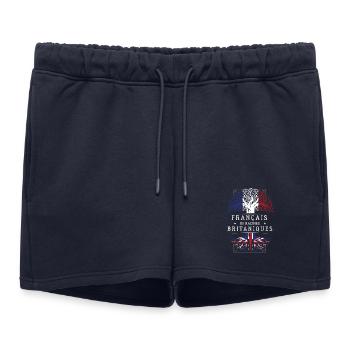 Francais De Racines Britaniques T-Shirt Cadeau ... - Short de survêtement femme premium - bleu marine - Devant - AI Model Female 172 light (172cm)
