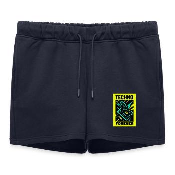 Techno Forever - Women’s Premium Organic Sweatshorts - navy - Front - AI Model Female 172 light (172cm)