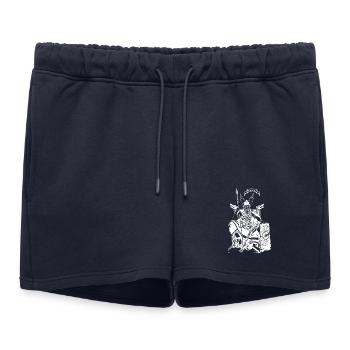 Odin sur le trône blanc - Short de survêtement femme premium - bleu marine - Devant - AI Model Female 172 light (172cm)