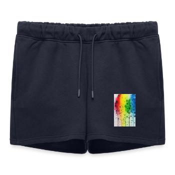 Éclaboussures de peinture - Short de survêtement femme premium - bleu marine - Devant - AI Model Female 172 light (172cm)