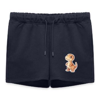Dinosaure - Short de survêtement femme premium - bleu marine - Devant - AI Model Female 172 light (172cm)
