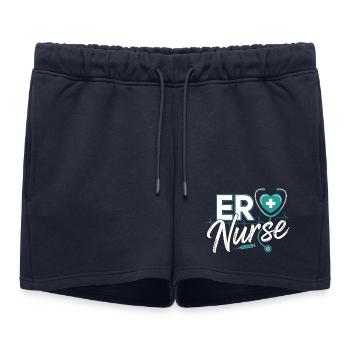Logo du cœur d’infirmière des urgences - Short de survêtement femme premium - bleu marine - Devant - AI Model Female 172 light (172cm)