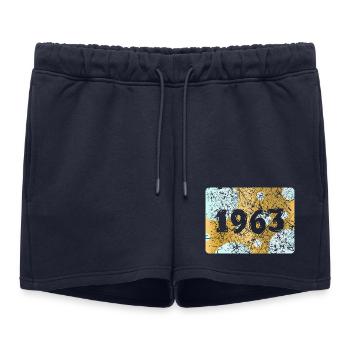1963 - Women’s Premium Organic Sweatshorts - navy - Front - AI Model Female 172 light (172cm)