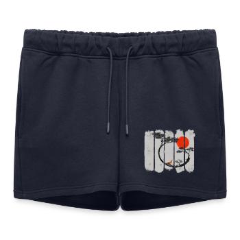 Kitsune - Short de survêtement femme premium - bleu marine - Devant - AI Model Female 172 light (172cm)