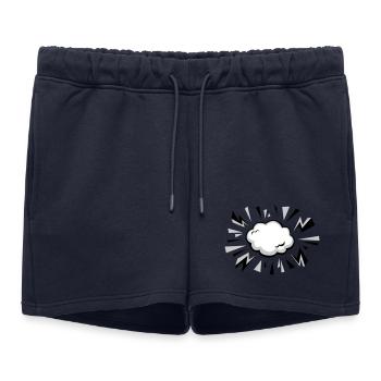 Nuage comique avec éclairs - Short de survêtement femme premium - bleu marine - Devant - AI Model Female 172 light (172cm)
