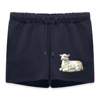 Agneau géométrique – symbole de Pâques moderne - Short de survêtement femme premium - bleu marine - Devant - AI Model Female 172 light (172cm)