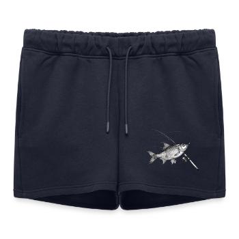 Encre de pêche à la canne à cafard cafard - Short de survêtement femme premium - bleu marine - Devant - AI Model Female 172 light (172cm)