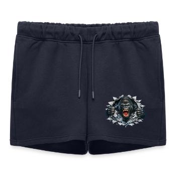 Gorille perce : Pouvoir rugissant - Short de survêtement femme premium - bleu marine - Devant - AI Model Female 172 light (172cm)