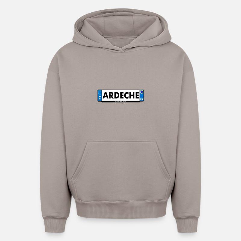 ardèche - Sweat à capuche unisexe oversize épais SPREAD - taupe