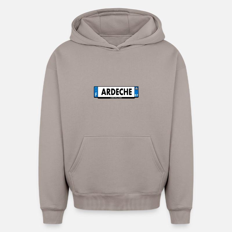 ardèche - Sweat à capuche unisexe oversize épais SPREAD - taupe