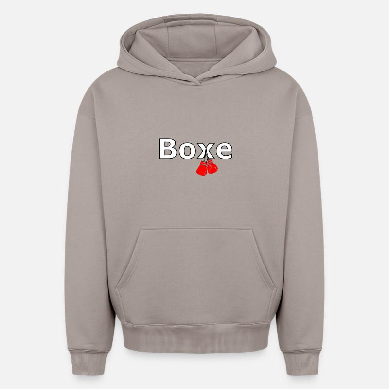 Boxe - Sweat à capuche unisexe oversize épais SPREAD - taupe