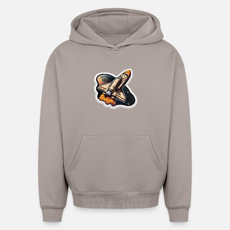 Fusée spatiale - Sweat à capuche unisexe oversize épais SPREAD - taupe