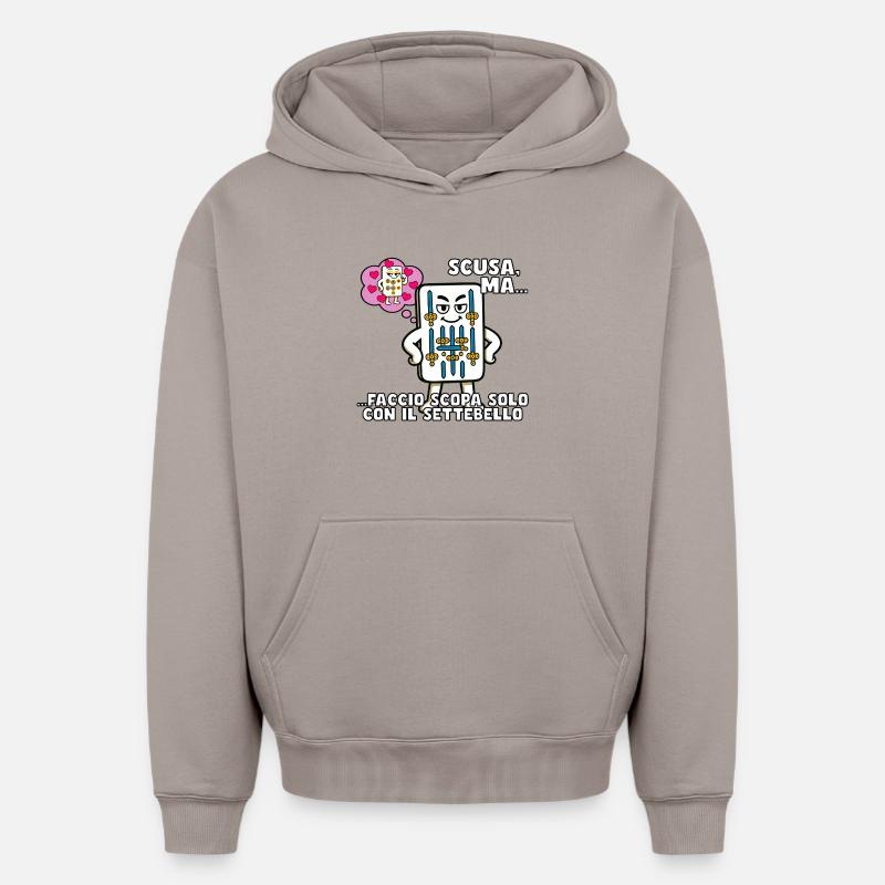 I uniquement avec le settebello - Sweat à capuche unisexe oversize épais SPREAD - taupe