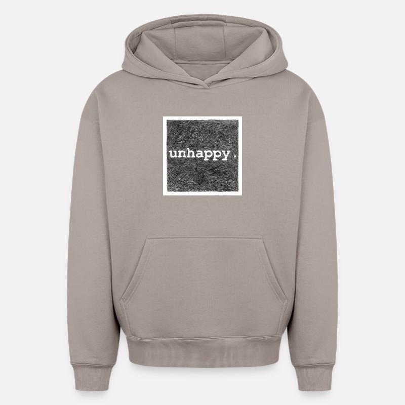 Unhappy - Sweat à capuche unisexe oversize épais SPREAD - taupe