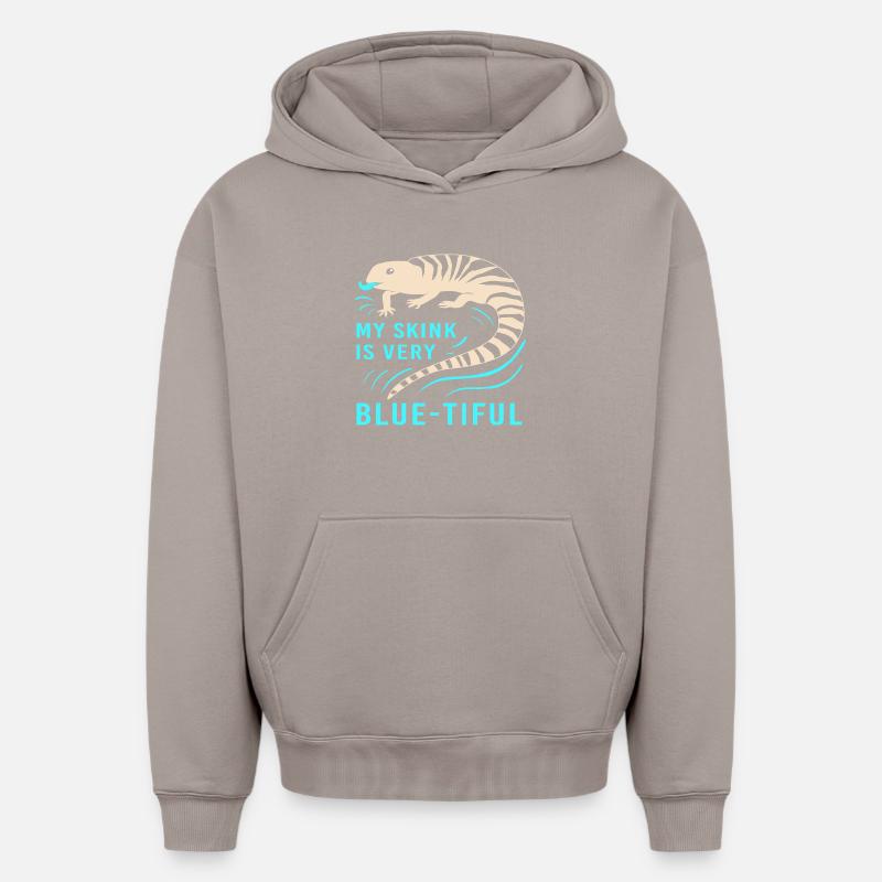 Lézard - Sweat à capuche unisexe oversize épais SPREAD - taupe