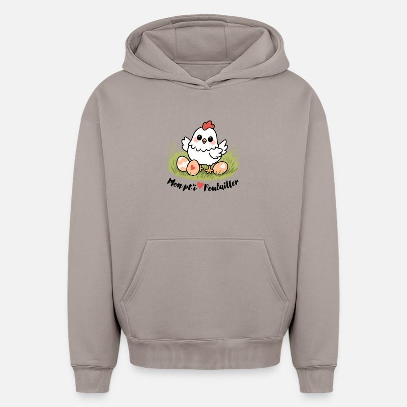Mon petit poulailler - Sweat à capuche unisexe oversize épais SPREAD - taupe