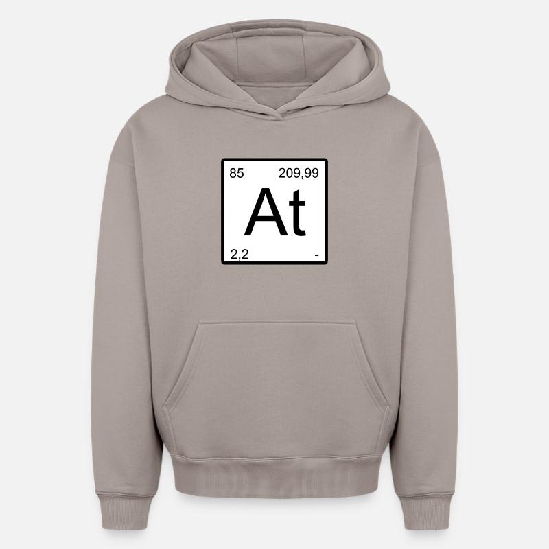 Astatine Elementtile Print - Sweat à capuche unisexe oversize épais SPREAD - taupe