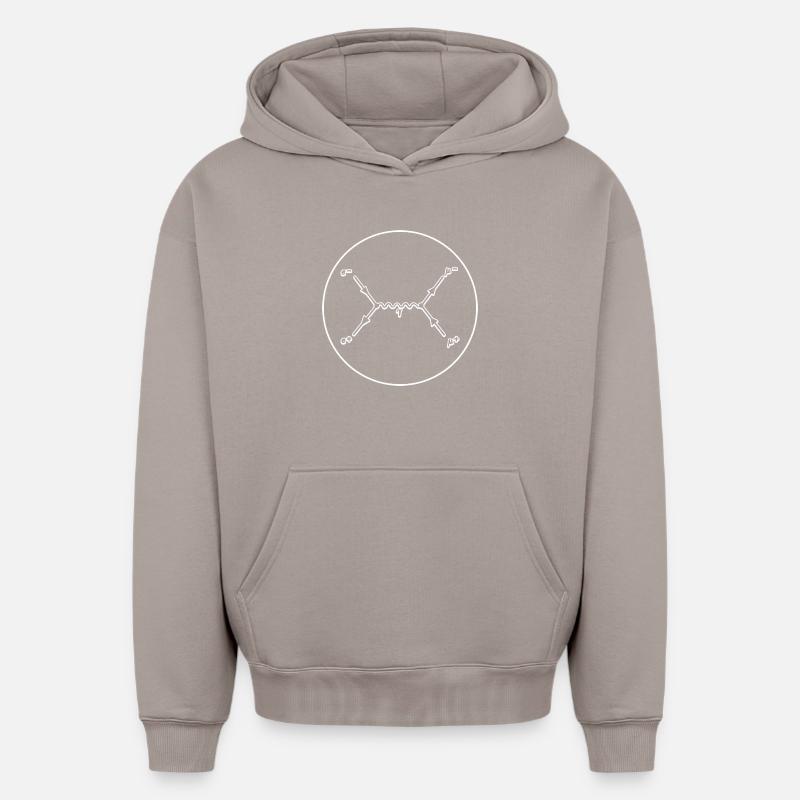 Tableau de Feynman - Sweat à capuche unisexe oversize épais SPREAD - taupe