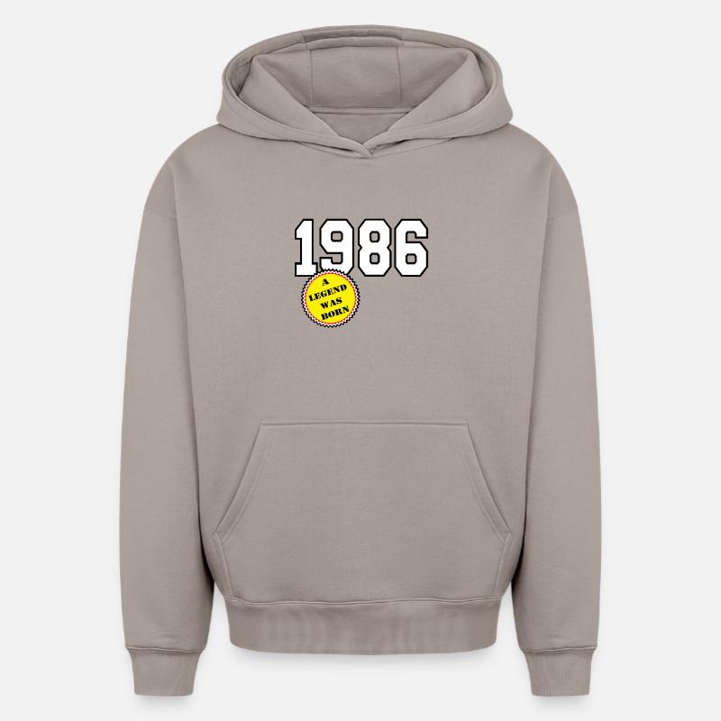 1986 Légende née, 40 ans - Sweat à capuche unisexe oversize épais SPREAD - taupe