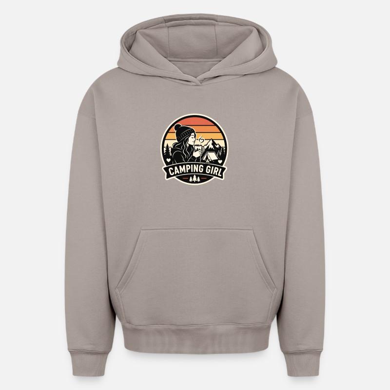 Campeuse - Sweat à capuche unisexe oversize épais SPREAD - taupe