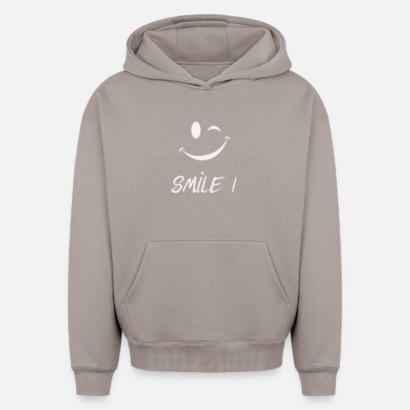 Smile - Sweat à capuche unisexe oversize épais SPREAD - taupe