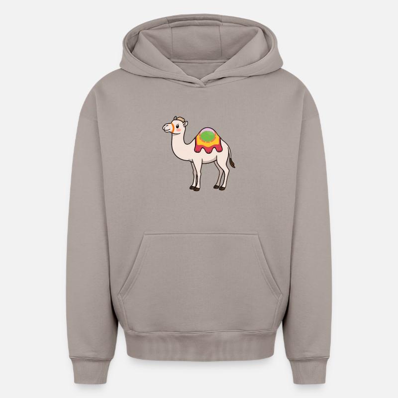 Dromadaire - Sweat à capuche unisexe oversize épais SPREAD - taupe