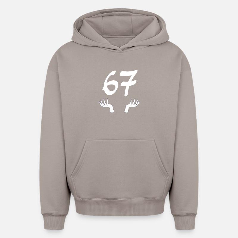 67 Six-Sept - Sweat à capuche unisexe oversize épais SPREAD - taupe