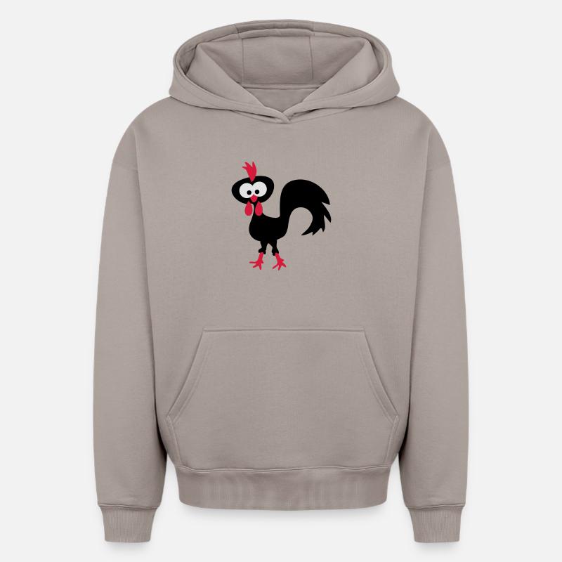 coq - Sweat à capuche unisexe oversize épais SPREAD - taupe