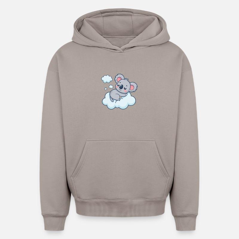 Nuage Koala Somnolent - Sweat à capuche unisexe oversize épais SPREAD - taupe