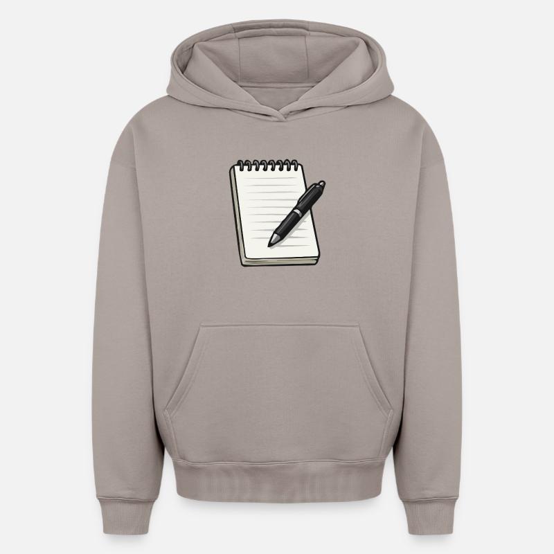 Carnet - Sweat à capuche unisexe oversize épais SPREAD - taupe