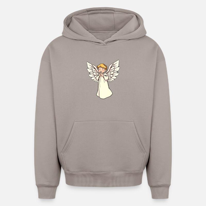 Ange - Sweat à capuche unisexe oversize épais SPREAD - taupe