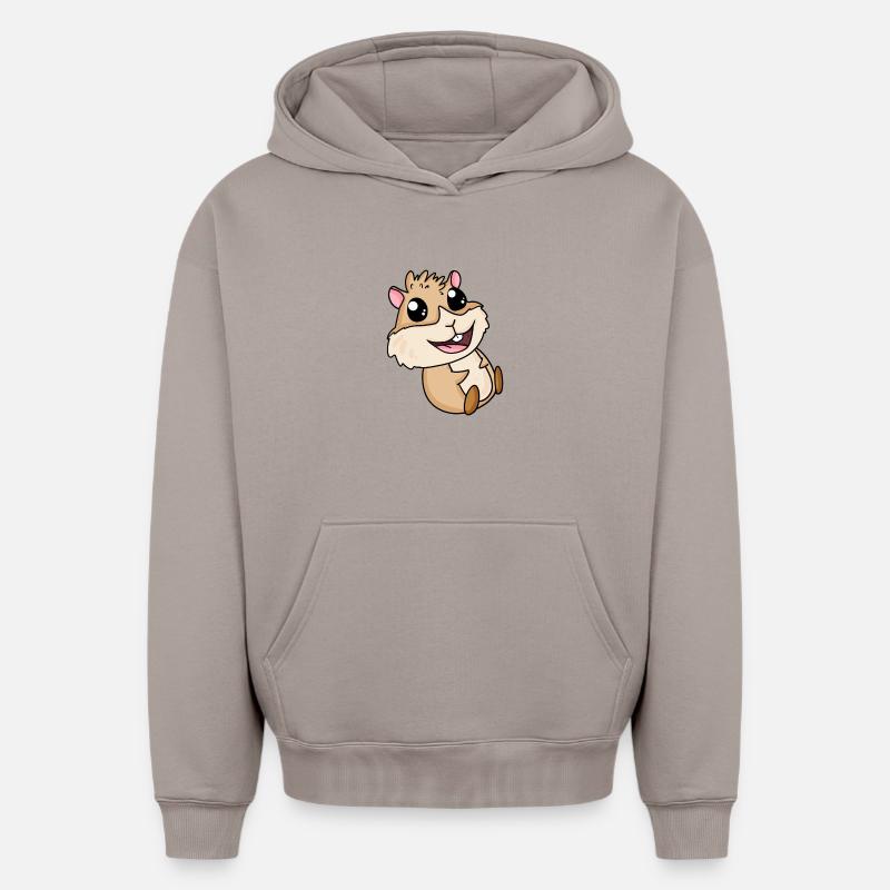 Cobaye - Sweat à capuche unisexe oversize épais SPREAD - taupe