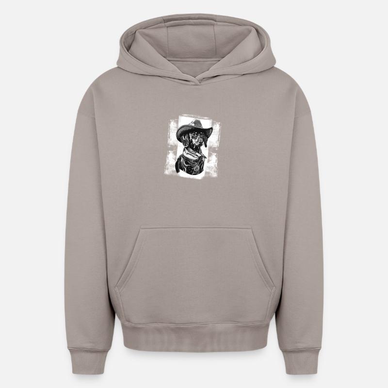 Shérif Jamnik - Sweat à capuche unisexe oversize épais SPREAD - taupe