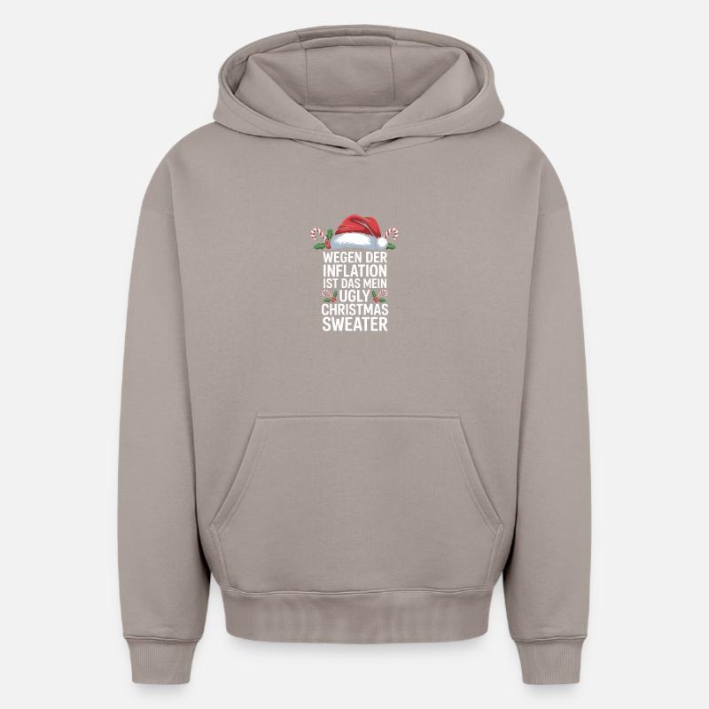 Expression de Noël sur l’inflation - Sweat à capuche unisexe oversize épais SPREAD - taupe
