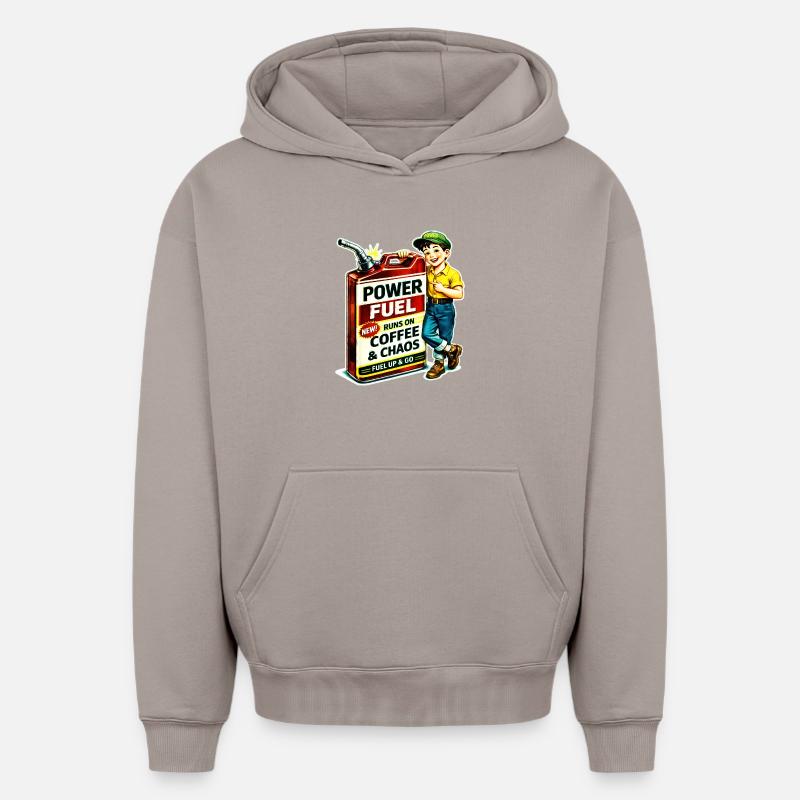 Carburant de puissance - Sweat à capuche unisexe oversize épais SPREAD - taupe