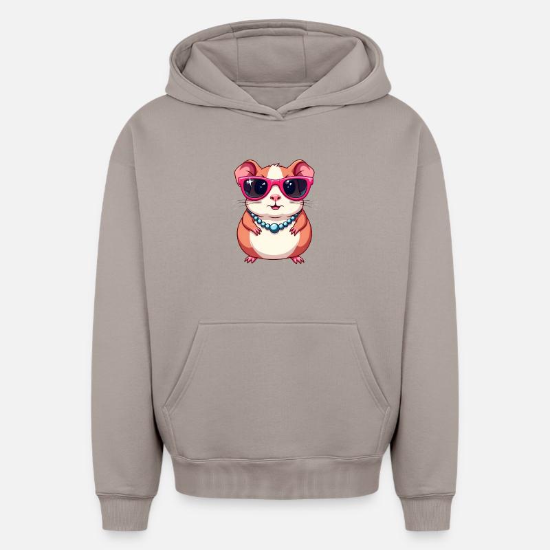 cobaye - Sweat à capuche unisexe oversize épais SPREAD - taupe