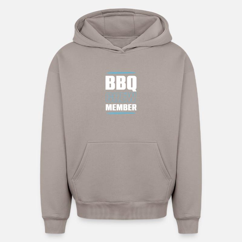 Équipe de barbecue - Sweat à capuche unisexe oversize épais SPREAD - taupe