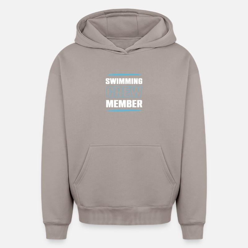 Équipe de natation - Sweat à capuche unisexe oversize épais SPREAD - taupe