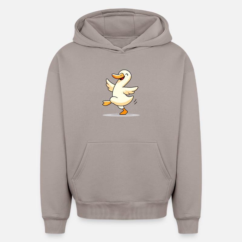 Canard dansant - Sweat à capuche unisexe oversize épais SPREAD - taupe