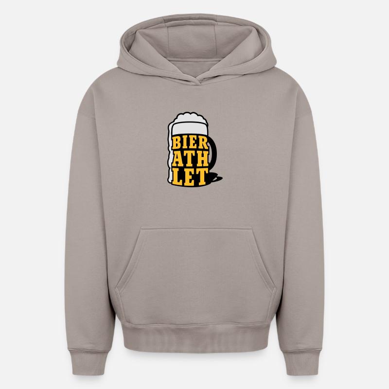 Bierathlet | Beer | Bier - Sweat à capuche unisexe oversize épais SPREAD - taupe