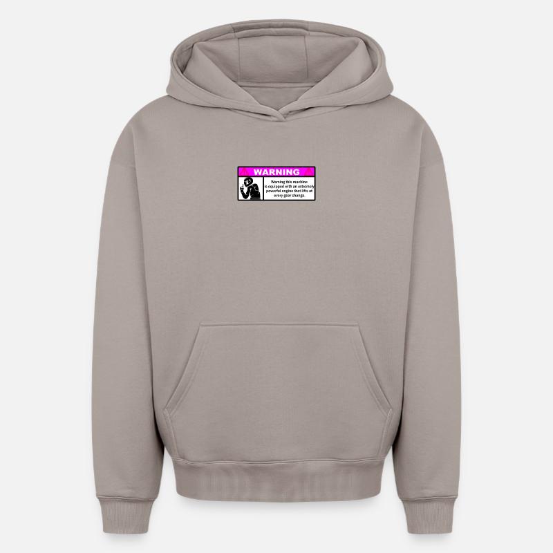 Warning - Sweat à capuche unisexe oversize épais SPREAD - taupe