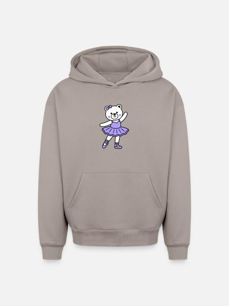 Bear ballet - Oversized Heavyweight Unisex Hoodie - taupe