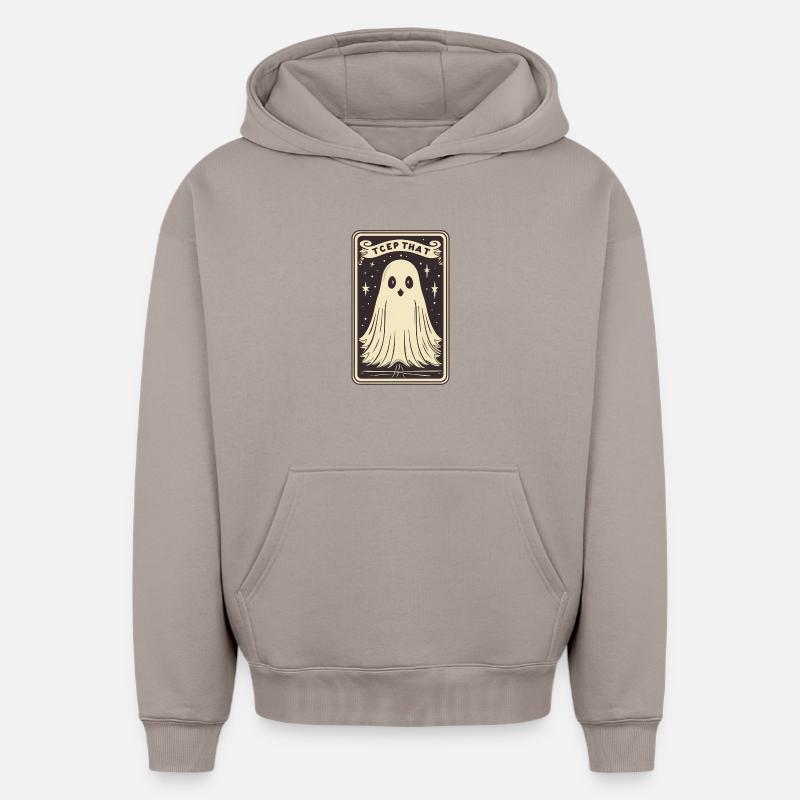 Carte de Tarot - Sweat à capuche unisexe oversize épais SPREAD - taupe